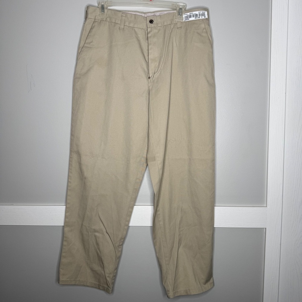 Cintas Work Pants Mens 34 Khaki ComfortFLEX Straight Leg Twill Trousers 945-62